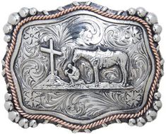 AndWest Vintage "Mission" Praying Cowboy Belt Buckle, Two Tone, hi-res Engraved Western Belt Buckles For Western-themed Events, Rustic Concho Belt Buckles For Rodeo, Engraved Western Belt Buckles For Rodeo, Western Engraved Belts For Rodeo, Western Style Engraved Belts For Rodeo, Silver Western Belt Buckles For Rodeo, Antique Silver Buckle Belt Buckles For Ranch, Vintage Silver Belts For Rodeo, Silver Belt Buckles For Rodeo