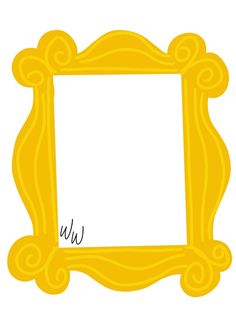 a yellow frame with the word wu on it