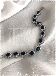 Sapphire Blue Art Deco Bridal Crystal Bracelet-Vintage Old Elegant Sapphire Crystal Bracelets, Elegant Adjustable Blue Crystal Bracelet, Royal Blue Crystal Jewelry For Wedding, Blue Crystal Bracelets For Formal Occasions, Blue Round Crystal Bracelet For Formal Occasions, Elegant Blue Cubic Zirconia Crystal Bracelet, Formal Blue Round Crystal Bracelet, Blue Crystal Bracelet For Formal Occasions, Elegant Blue Bracelets For Anniversary