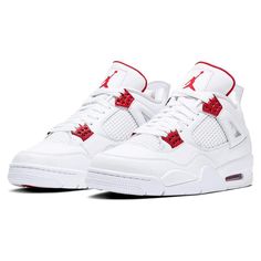 Air Jordan 4 Retro 'Red Metallic' — Kick Game Sepatu Air Jordan, Обувь Air Jordan, Retro Jordans, Air Jordan Iv, Skor Sneakers, Trendy Shoes Sneakers