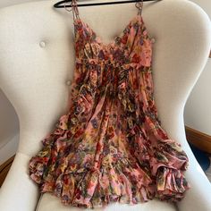 Perfect Condition, Bought From The Real Real And Never Wore. Amazing For Spring Wedding Or Formal Sundress. Formal Sundress, The Real Real, Real Real, Chiffon Floral, Zimmermann Dress, Pink Chiffon, Dresses Dresses, Floral Chiffon, Babydoll Dress