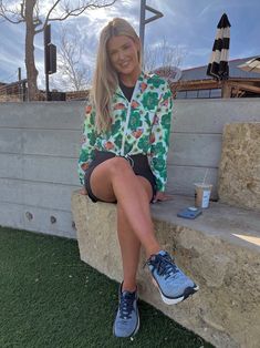 Comfy Girl Era – K. Ellis Boutique Activewear Print, Green Jacket, Light Jacket