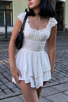 White Boho Dress – Juniper Beach Dress Casual, Boho Dress Short, Mini Jumpsuit, Street Y2k, Dress Night Out, Looks Country, White Boho Dress, Beach Dresses Summer, Boho Mini Dress