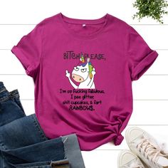 Summer Women T Shirt Short Sleeve 100% Cotton Unicorn Letter Print Fashion Female Casual T-shirt Ladies Regular O-neck Tees Tops Summer Unicorn Print Crew Neck T-shirt, Summer Unicorn Print Crew Neck Top, Summer Crew Neck Top With Unicorn Print, Casual Pink T-shirt With Unicorn Print, Casual Unicorn Print Short Sleeve T-shirt, Casual Short Sleeve Unicorn Print T-shirt, Unicorn Print Graphic Tee With Crew Neck, Cotton Unicorn Print Crew Neck Top, Cotton Crew Neck Top With Unicorn Print