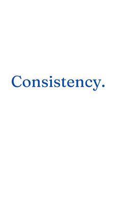 the word constistency written in blue on a white background