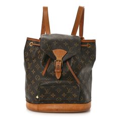 This is the authentic LOUIS VUITTON Monogram Montsouris MM Backpack.This backpack is crafted ofclassic Louis Vuitton monogram coated canvas, withvachetta trim including adjustable shoulderstraps, cinch cord, andbase. It features an exterior zipper pocket and a crossover flap that secures with a belt buckle closure.This opens the bag to a cocoa brown fabricinterior with a patch pocket and a brass D ring. Luxury Coated Canvas Backpack With Leather Handles, Luxury Backpack With Leather Handles And Coated Canvas, Designer Coated Canvas Backpack With Leather Handles, Luxury Backpack With Leather Handles, Luxury Coated Canvas Backpack, Classic Travel Backpack In Monogram Canvas, Classic Monogram Canvas Travel Backpack, Classic Monogram Canvas Backpack, Classic Brown Monogram Canvas Backpack