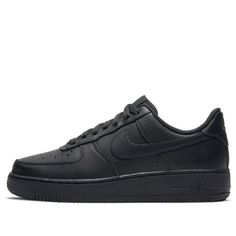 The Nike Air Force 1 '07 'Triple Black' offers a stylish and durable sneaker with traditional features and iconic branding. It is crafted with a low-cut silhouette, stitched overlays, a padded collar, breathable toe perforations, foam midsoles and Air cushioning. Additionally, the rubber outsole provides traction and durability for all-day wear. With its timeless design and sleek colorway, this is a must-have for any Nike Air Force 1 Lover. (AF1/SNKR/Skate/Light/Low Top/Women's/Non-Slip) Classic Fade-resistant Sneakers For Streetwear, Nike Air Force 1 Casual Lace-up For Streetwear, Casual Nike Air Force 1 Leather For Streetwear, Casual Leather Nike Air Force 1 For Streetwear, Nike Air Force 1 Low-top Urban Streetwear, Classic Nike Air Force 1 Low-top For Streetwear, Urban Nike Air Force 1 Low-top For Streetwear, Classic Nike Air Force 1 Low-top Synthetic, Casual Nike Air Force 1 With Fade-resistant Finish