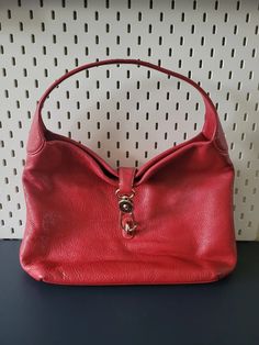 Dooney & Bourke Pebble Leather Logo Lock Hobo Bag, Red | eBay Classic Red Bags With Metal Hardware, Red Satchel Shoulder Bag With Metal Hardware, Everyday Red Shoulder Bag With Metal Hardware, Red Shoulder Bag With Metal Hardware For Everyday, Red Leather Shoulder Bag With Metal Hardware, Red Hobo Bag With Gold-tone Hardware, Red Hobo Bag With Gold-tone Hardware For Everyday, Red Hobo Bag With Gold-tone Hardware For Travel, Everyday Red Hobo Bag With Gold-tone Hardware