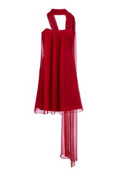 Silvia Chiffon Scarf Mini Dress Silk Sleeveless Chiffon Evening Dress, Red Sleeveless Chiffon Formal Dress, Red Sleeveless Chiffon Dress For Formal Occasions, Chiffon Mini Dress, Chiffon Scarf, Silk Chiffon, Fancy Dresses, Dream Dress, Moda Operandi