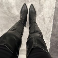 Pleather Over The Knee Boots, Size 9,Never Worn, 4 Inch Block Heel,6in Side Zipper For Easy On Easy Off.Comfortable Black Faux Leather Knee-high Boots For Work, Sleek Black Knee-high Boots For Fall, Black Faux Leather Heeled Boots For Work, Boots Selfie, Boots 2024, Over The Knee Boots, Over The Knee, Knee Boots, Side Zipper