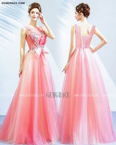 Pink A-line Gown For Banquet, Fitted Summer Banquet Gown, Summer Banquet Fitted Gown, Spring Banquet A-line Gown, Spring Sleeveless Gown For Banquet, Pink A-line Evening Dress For Banquet, Spring Banquet Floor-length Gown, Pink Evening Dress For Banquet - Party Season, Pink Spring Prom Evening Dress