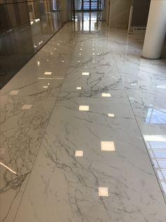 a marble floor in an office building