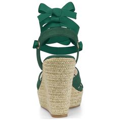 The classic espadrille design makes you a trendsetter in the crowd and makes you more comfortable no matter how long you walk. The lace-up bandage makes you the slimmest and hottest one in the crowd! Layers of beautiful espadrille jute wrap around the signature platform wedge of these eye-catching sandals in buttery soft faux suede. Easy to be paired with your favorite denim jeans, shorts, skirts, and your everyday casual wear! Adjustable Lace-up Wedge Heel Sandals For Vacation, Casual Lace-up Wedge Sandals With Woven Sole, Adjustable Lace-up Platform Wedge Sandals, Casual Strappy Lace-up Sandals In Synthetic Material, Casual Lace-up Platform Sandals, Casual Adjustable Lace-up Heels, Synthetic Lace-up Sandals For Summer, Summer Synthetic Lace-up Sandals, Casual Lace-up Flat Sandals