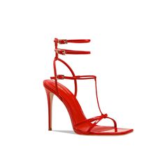 SHOES Red Heeled Sandals, Red Sandals Heels, Heels Aesthetic, Shoe Shine, Red Sandals, Boot Jewelry, Stiletto Shoes, Stiletto Sandals, Patent Leather Heels