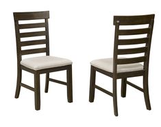 two chairs side by side, one with a seat cushion and the other without it