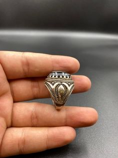 Ethnic Afghani one eye dzi bead silver ring natural agate bead Traditional Silver Ring With Natural Stones, Traditional Silver Agate Ring, Spiritual Agate Rings, Traditional Silver Agate Jewelry, Handmade Silver Agate Ring, Class Rings, One Eye, Agate Ring, Size 10 Rings