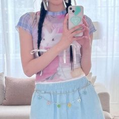 Harajuku Kawaii Aesthetic Pastel Y2K Bunny Print Mesh Tshirt Measurements S Bust: 74cm/29.1" Length: 44cm/17.3" M Bust: 78cm/30.7" Length: 45cm/17.7" L Bust: 82cm/32.2" Length: 46cm/18.1" *This product is see-through. We recommend layering another top underneath. *Standard shipping time to the US is 9-19 business days. Please consult our shipping page for shipping time estimates for other countries. *Please check the measurements/size chart very carefully when ordering from The Kawaii Factory. M Pastel Y2k, Tshirt Measurements, Aesthetic Pastel, Bunny Print, Kawaii Aesthetic, Trendy Tee, Pastel Aesthetic, Harajuku, Print T Shirt