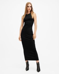 We're throwing it back to the 90s with this simple silhouette. Introducing the Katarina Dress. Crafted from organic cotton with a little bit of stretch to the fabric. The shape never fails - boat neck, sleeveless with detailing at the waist creating a flattering slim fitted look. At maxi length, it's super easy to style with shirts, leather and cardigans on the top (although, it looks just as good by itself - keep it minimal)   This dress is designed to a slim fit Pullover Boat neck Maxi length Chic Allsaints Midi Dress For Spring, Spring Midi Dress By Allsaints, Chic Spring Midi Dress By Allsaints, Chic Allsaints Spring Midi Dress, Summer Fitted Midi Dress By Allsaints, Allsaints Summer Midi Dress, Allsaints Chic Spring Midi Dress, Chic Fitted Allsaints Midi Dress, Allsaints Spring Midi Dress