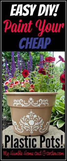 Paint Garden Pots, Humble Home, Easy Diy Paint, Beautiful Outdoor Living Spaces, Planting Pots, Plastic Plant Pots, Pot Crafts, Chakra Energy, Plastic Flower Pots