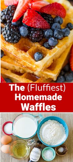 Homemade waffles are so easy. These are crisp on the outside with a light and fluffy center. You can add just about any mix-in from chocolate chips to blueberries and even use the base for savory waffles. Soft Fluffy Waffle Recipe, Best Belgian Waffle Recipe Homemade, American Waffles Recipe, Fluffy Waffles Recipe, Best Homemade Waffle Recipe, Soft Waffle Recipe, Best Waffle Recipe Homemade, Fluffy Waffle Recipe, Homemade Waffle Mix