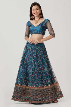 color-turquoise, fabric-net, work-embroidered work , brand-name-krupali-savani,occasion-festivewear, occasion-wedding-guest, womenswear,ideal-for-women, lehengas, Product Features: Color: Teal Lehenga Fabric: Net Choli Fabric: Net Work: Embroidered Work Sleeves: Three-Quarter Sleeves Neck Type: V Neck Wash Care: Dry Clean Occasion: Festivewear, Wedding Guest Product Type: Lehenga Choli with Dupatta Disclaimer: There will be slight difference in digital to actual image Teal Lehenga, Lehenga Fabric, Work Lehenga, Ghagra Choli, Lehenga Choli, Three Quarter Sleeves, Quarter Sleeve, Three Quarter, Lehenga