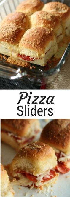 two pictures showing different types of pizza sliders