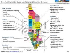 a map of new york city with all the major cities and their names on it