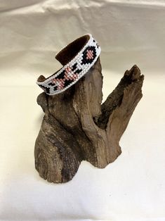 Bracelet length - 7" width 1/2" Material - Aluminum Base - Faux Leather with Pretty seed beads work hand sewn onto base.  Adjustable Southwestern Green Hand-strung Beaded Bracelets, Southwestern Style Hand-strung Beaded Bracelet, Beaded Hat Bands, Beads Work, Beaded Hat, Beaded Cuff Bracelet, Seed Bead Bracelet, Hippie Bracelets, Beaded Cuff