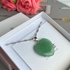 Aventurine Heart Pendant Green Heart Necklace Chakra Healing - Etsy Bulgaria Jade Necklace With Natural Stones For Gifting, Jade Crystal Pendant Necklace As A Gift, Jade Necklace With Natural Stones For Gift, Jade Pendant Necklace As A Gift, Jade Necklace With Natural Stones As A Gift, Jade Gemstone Crystal Necklace For Gift, Green Heart Pendant Necklace As Gift, Green Heart Pendant Necklace Gift, Green Heart Pendant Necklace For Gift