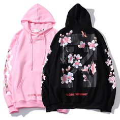 Cherry Blossom Flower, Trendy Hoodies, Quality Street, Bee Print, Really Cute Outfits, Kawaii Clothes, Harajuku Fashion, Blossom Flower, Online Fashion Stores