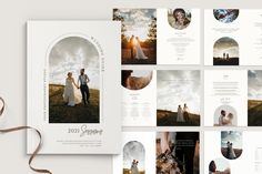 an open brochure with pictures of people on it and the words, 2012 wedding