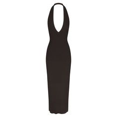 SOFT LOUNGE DEEP PLUNGE HALTER LONG DRESS | ONYX Sleek Halter Neck Maxi Dress For Night Out, Sleek Halter Neck Maxi Dress For Date Night, Sleek Maxi Halter Dress For Date Night, Elegant V-neck Halter Top For Date Night, Elegant V-neck Halter Top For Evening, Tight Long Dress, Halter Long Dress, Long Slip Dress, Silk Gifts