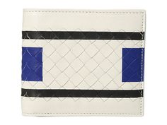 Bottega Veneta Canvas Lines Wallet (Cobalt) Wallet Handbags. Bring some exhilaration to your daily routine carrying the Bottega Veneta Canvas Lines Wallet. Wallet made of smooth leather. Bi-fold construction. Iconic intrecciato checkered pattern featured through the center accentuated by contrast color. Lined interior features four slide compartments and eight credit card slots for secure storage of all cards and bills. Import #BottegaVeneta #BagsandLuggage #Handbag #Wallet #Blue Velvet Loafers, Small Messenger Bag, Coin Purse Wallet, Leather Espadrilles, Desert Boots, Handbag Wallet, Crossbody Wallet, Suede Loafers, Wallet Chain