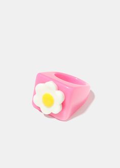 Chunky flower rings Variety of colors and hues Toy Rings, Kpop Accessories, Kawaii Ring, Beach Girl Aesthetic, Clay Ring, Flower Rings, Virtual Wardrobe, Food Jewelry, Pink Girly Things