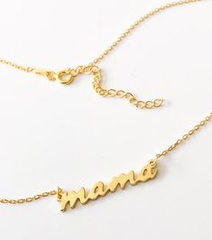 Dainty Mama Necklace, Minimal Mom Necklace, Mother's Day Gifts, New Mom Necklace, Gift for Mom, Cust Minimal Mom, Mom Daughter Jewelry, Word Jewelry, Sideways Initial Necklace, Name Necklace Silver, Dainty Initial Necklace, Mama Necklace, Name Necklaces, Mother Jewelry