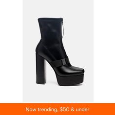 in stock Trendy High Heeled Boots With Reinforced Heel, Trendy Medium Width Heeled Boots, Trendy Heeled Boots With Lug Sole For Party, Trendy High Heel Platform Boots, Spring Party Platform Boots With Lug Sole, Trendy Fall Heels With Sculpted Heel, Trendy Sculpted Heel Heels For Fall, Trendy Sculpted Heel For Fall, Trendy Fall Platform Knee-high Boots