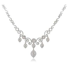 Round Cut F Vvs1 7.00 Ct Diamonds Women Necklace White Gold 14K Necklace Womens Diamond Necklace, Diamond Drop Necklace, Real Diamond Necklace, Dainty Diamond Necklace, Bracelet Tennis, Diamond Necklace Designs, White Gold Necklaces, White Necklace, Women Diamond