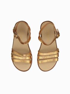 Gold Siena Sandal | La Coqueta Kids Adjustable Gold Sandals With Round Toe, Gold Closed Toe Sandals For Summer, Gold Open Toe Sandals For Spring, Metallic Sandals For Beach In Summer, Metallic Sandals For Summer Beach, Metallic Round Toe Sandals For Spring, Spring Metallic Round Toe Sandals, Metallic Open Toe Sandals For Spring, Gold T-strap Sandals With Round Toe For Spring