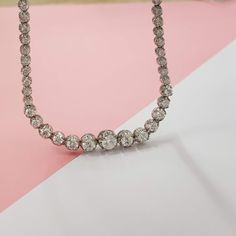 Tennis Diamond Necklace for Women | Wedding Diamond Necklace | Real Diamond Gold Necklace | Anniversary Diamond Necklace | 7.60 ct D VS2-SI1. Tennis Necklace, Women fine jewelry, Wedding Diamond, wedding Necklace, solid Gold Necklace, Anniversary Diamond, Anniversary Necklace, 7 carat necklace, real Diamond jewelry, CERTIFIED DIAMOND, fine diamond jewelry, gift for wife, 2 carat necklace. SPECIFICATIONS Total Carat Weight:7.60 CT Stone size: smallest stone is 2.2 mm width, largest stone is 4.5 m Real Diamond Necklace, Gold Certificate, Diamond Tennis Necklace, Sparkle Necklace, Fine Diamond Jewelry, Solid Gold Necklace, White Gold Wedding Rings, Gold Diamond Necklace, White Gold Necklaces