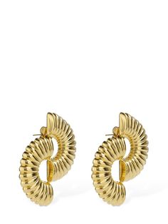 Width: 4.5cm Length: 5.5cm. 3 Micron 24kt Gold-plated brass. Post back closure Ski Accessories, Loafer Mules, 24kt Gold, Flat Espadrilles, Heeled Loafers, Ski Wear, Gold Earrings Studs, Charm Earrings, Watch Brands