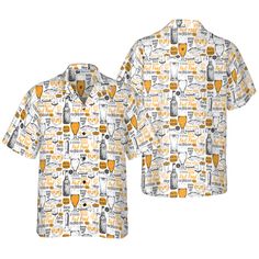 Drink Beer Eat Fish Hawaiian Shirt - Hyperfavor Printed White Tops For Surfing, White Hawaiian Surfing Top, Hawaiian Shirt Outfit, Counter Culture, Flamingo Shirt, Outfit For Men, Summer Beach Dress, Gifts For Uncle, Drink Beer