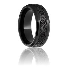 Black Ceramic Beveled Edge Band with Viking Laser Engraving split Ring / Setting Information Stones Style #: 400-00795 Type: N/A Metal Type: Black Ceramic Shape: N/A Band Width: 8mm Finish: Laser Engraved Viking Wedding Ring Men, Soup Wedding, Mythical Wedding, Norse Patterns, Ace Ring, Wedding Band Tattoo, Viking Wedding Ring, Engraving Ring, Tattoo Wedding Rings