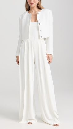 L'AGENCE Nova Pleated Pants | Shopbop Spring Stretch Elastane Pantsuit, White Elastane Pants For Formal Occasions, White Formal Elastane Pants, Spring Elastane Pantsuit, White Elastane Pants With 4-way Stretch, White Ankle-length Pants For Evening, White Ankle-length Evening Pants, White Ankle-length Evening Bottoms, Chic White Elastane Pants