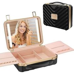 Specification Package Dimensions: 11.41 x 8.66 x 3.54 inches; 4.36lb Item model number: Kalolary Color: Black Material: ABS material and aluminum frame structure About this item: 1.Strong StructureDesigned with the high-quality ABS material and aluminum frame structure, this makeup case has a strong load-bearing and anti-pressure ability, which can perfectly protect the cosmetics inside the case, and it is also waterproof and very easy to clean. Ergonomic handle, electroplated light gold snap is Box For Makeup, Must Have Camping Gear, Setting Makeup, Portable Makeup Storage, Rain Accessories, Travel Size Toiletries, Makeup Storage Box, Lighted Mirror, Mirror 3