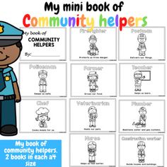 the community helpers book for children with pictures of police officers and their name on it