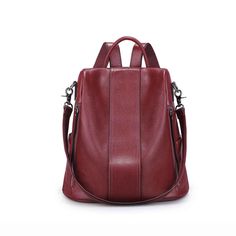 women leather backpack Modern Leather Anti-theft Bags, Modern Leather Bags With Anti-theft Features, Leather Anti-theft Backpack For Daily Use, Anti-theft Leather Backpack, Anti-theft Leather Bag, Everyday Leather Anti-theft Bag, Leather Backpack With Zipper For Errands, Leather Anti-theft Bag For Travel, Leather Anti-theft Bag For Everyday Use