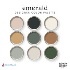 the color scheme for emerald is shown in six different colors, including white and green