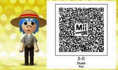 an animal crossing character with a qr code