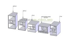 an illustrated diagram of the different types of cabinets