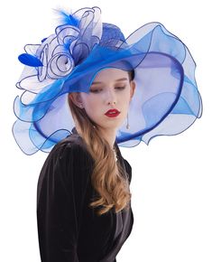 PRICES MAY VARY. New Style: The big flower of the hat can be removed, So can be used as organza church derby hat, or used as fascinator with clip This wide brim hat has a brim that is 5.1 inchs all the way around, Fit for head circumference about 23 inchs. Which has a small elastic sweatband inside in order to give it a big size range. When the people who has a small headsize can pulled the elastic band to offer a smaller size Classic design is timeless, organza and gauze, translucent. Suitable Kentucky Derby Women, Floral Bucket Hat, Flower Fascinator, Wedding Tea, Tea Party Hats, Wide Brim Fedora, Air Blower, Elastic Rope, Derby Hat